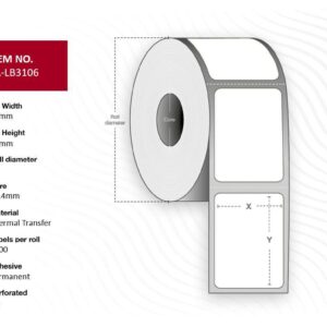 Label 38 x 20 mm, Core 25,4