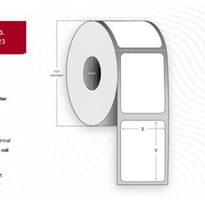 Label 76x50 - Core 25. White.