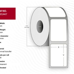 Label 50x25 - Core 40. White.