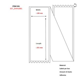Post label 105 x 251mm