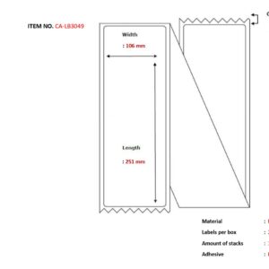 Label 106x251, Core Fanfold.