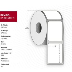 Label 102 x 192mm, Core 25mm,