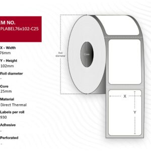 Ship-label 76 x 102mm, Core
