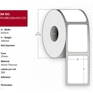 Ship-label 102 x 192mm, Core
