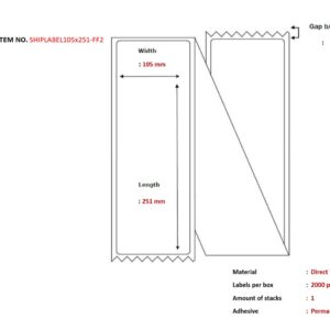 Ship-label 105 x 251mm,