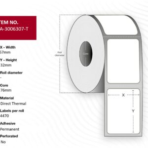 Label 57 x 32mm, Core 76mm,