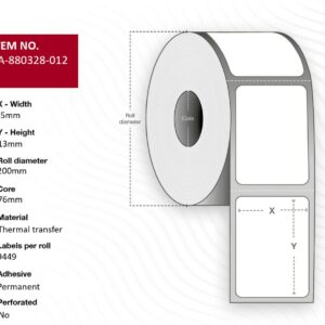 Label 25 x 13mm, Core 76mm,