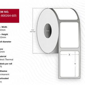 Label 102 x 152mm, Core 25mm,