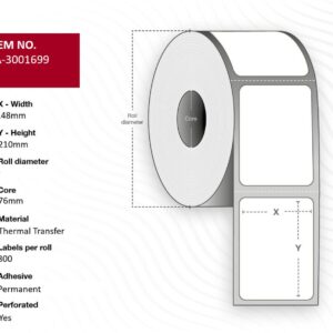 Label 148 x 210mm, Core 76mm,