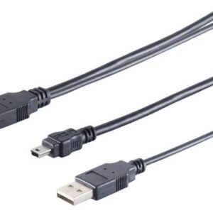 2x A plug to 5 pin mini B plug
