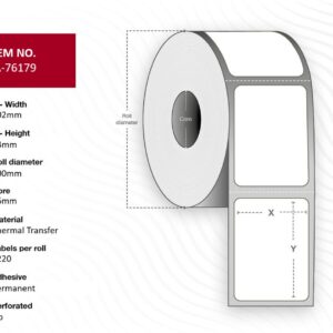 Label 102 x 64mm, Core 76mm,